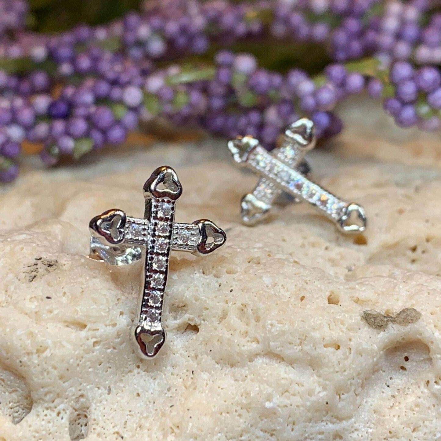 Faith Cross Stud Earrings - 