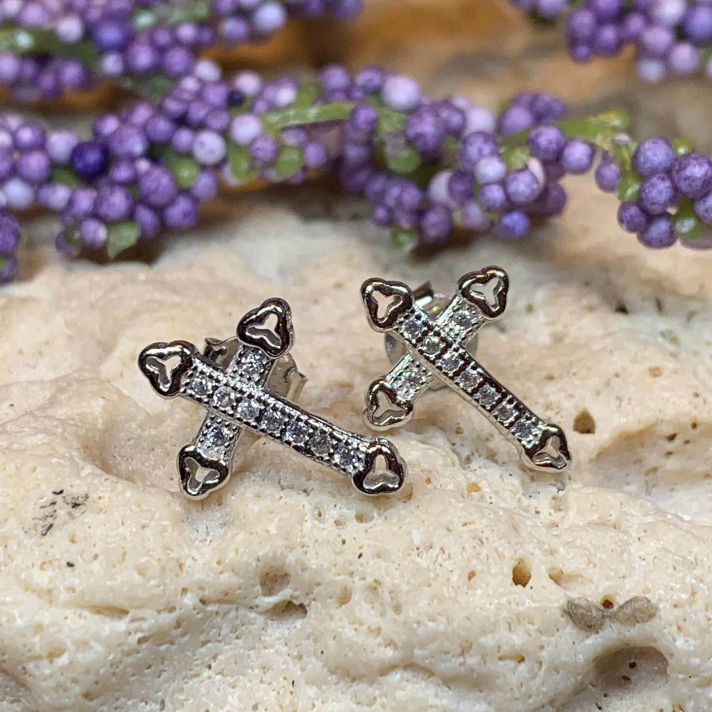 Faith Cross Stud Earrings - 