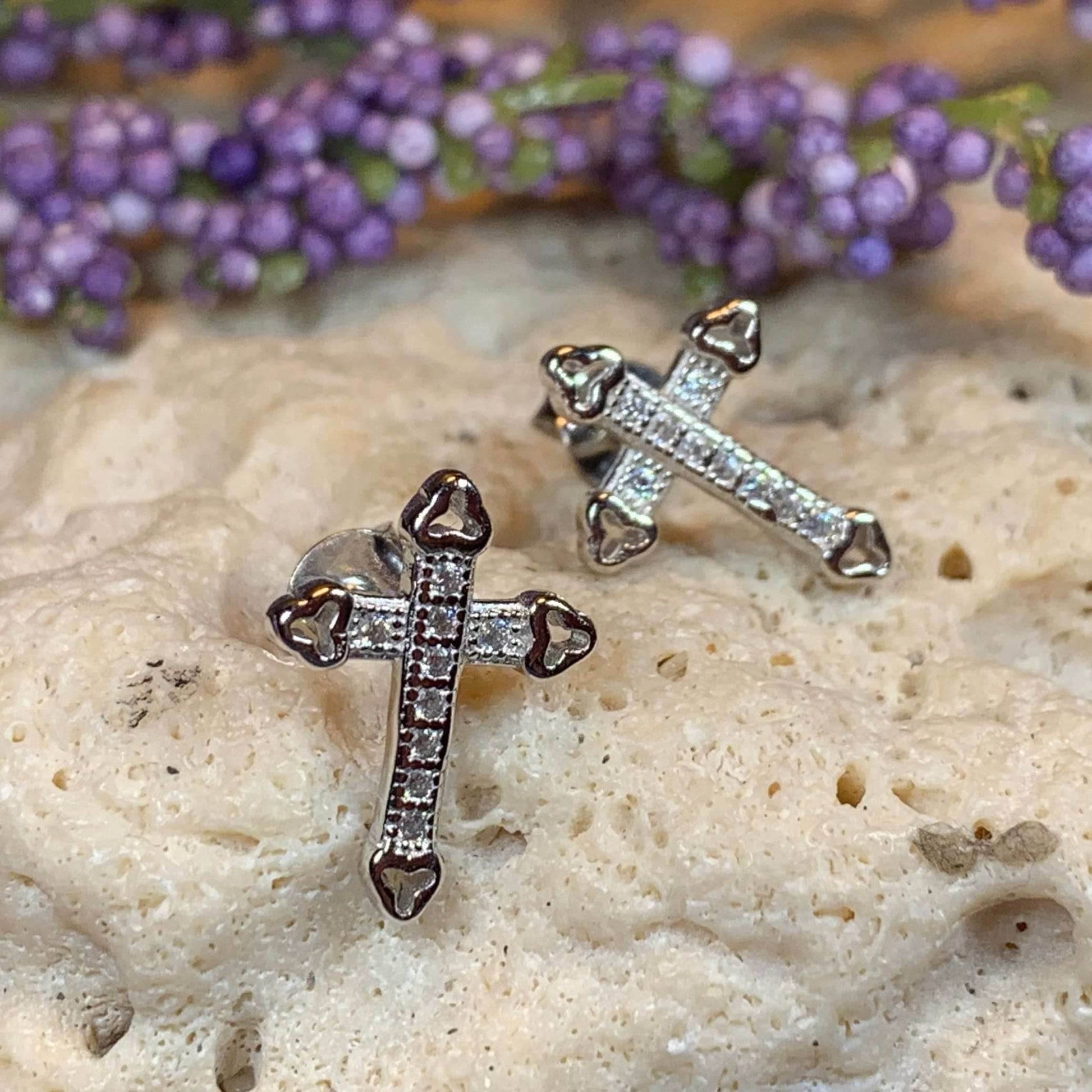 Faith Cross Stud Earrings - 