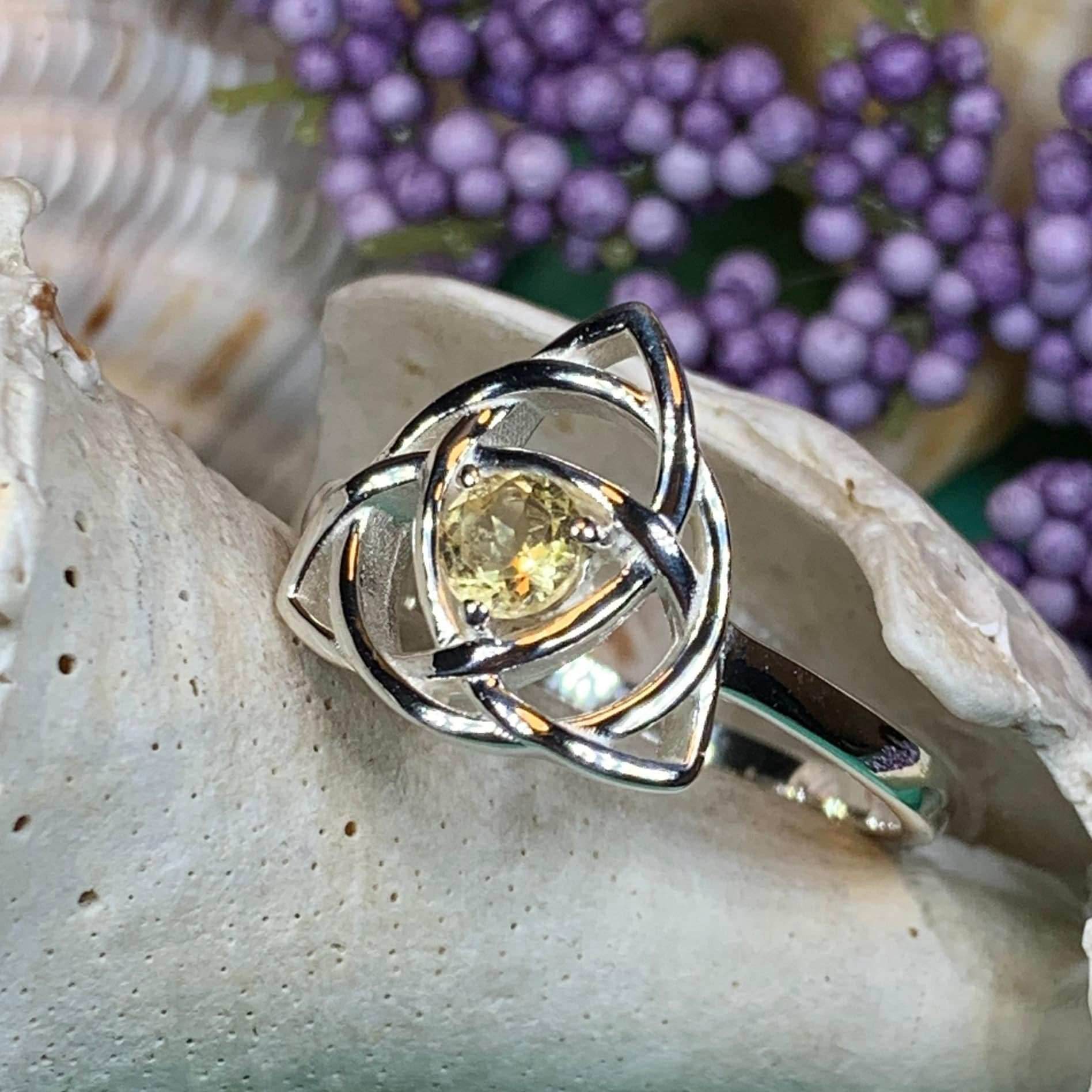 Lorinda Celtic Knot Ring - 5 / Citrine
