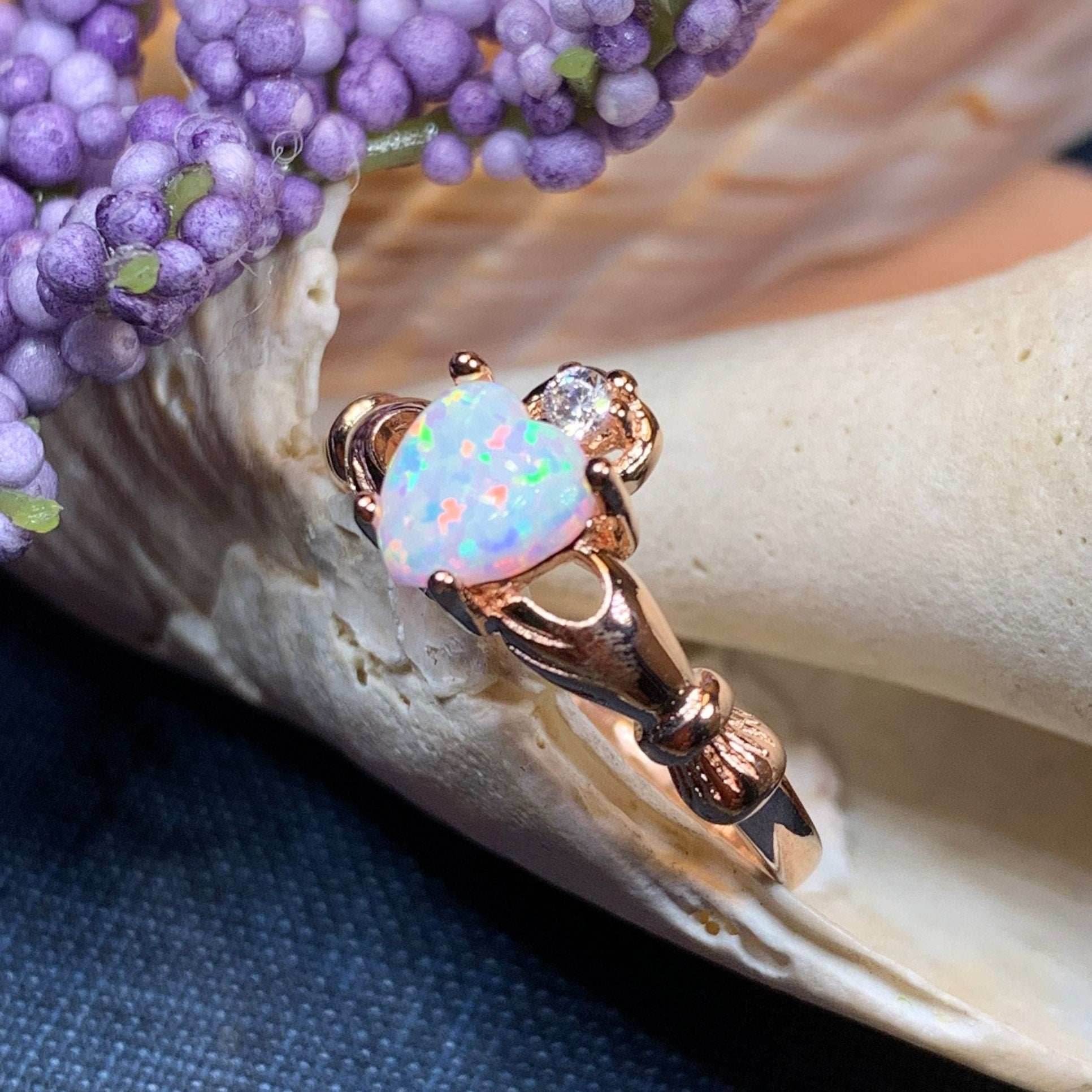 Raynette Claddagh Opal Ring - 4