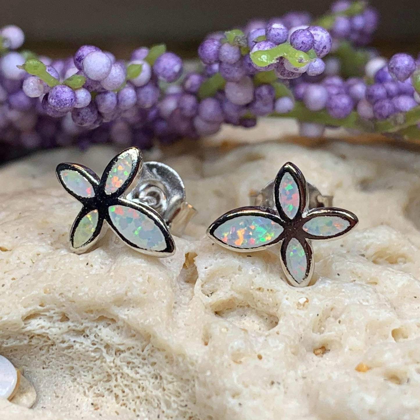 Opal Cross Earrings - 