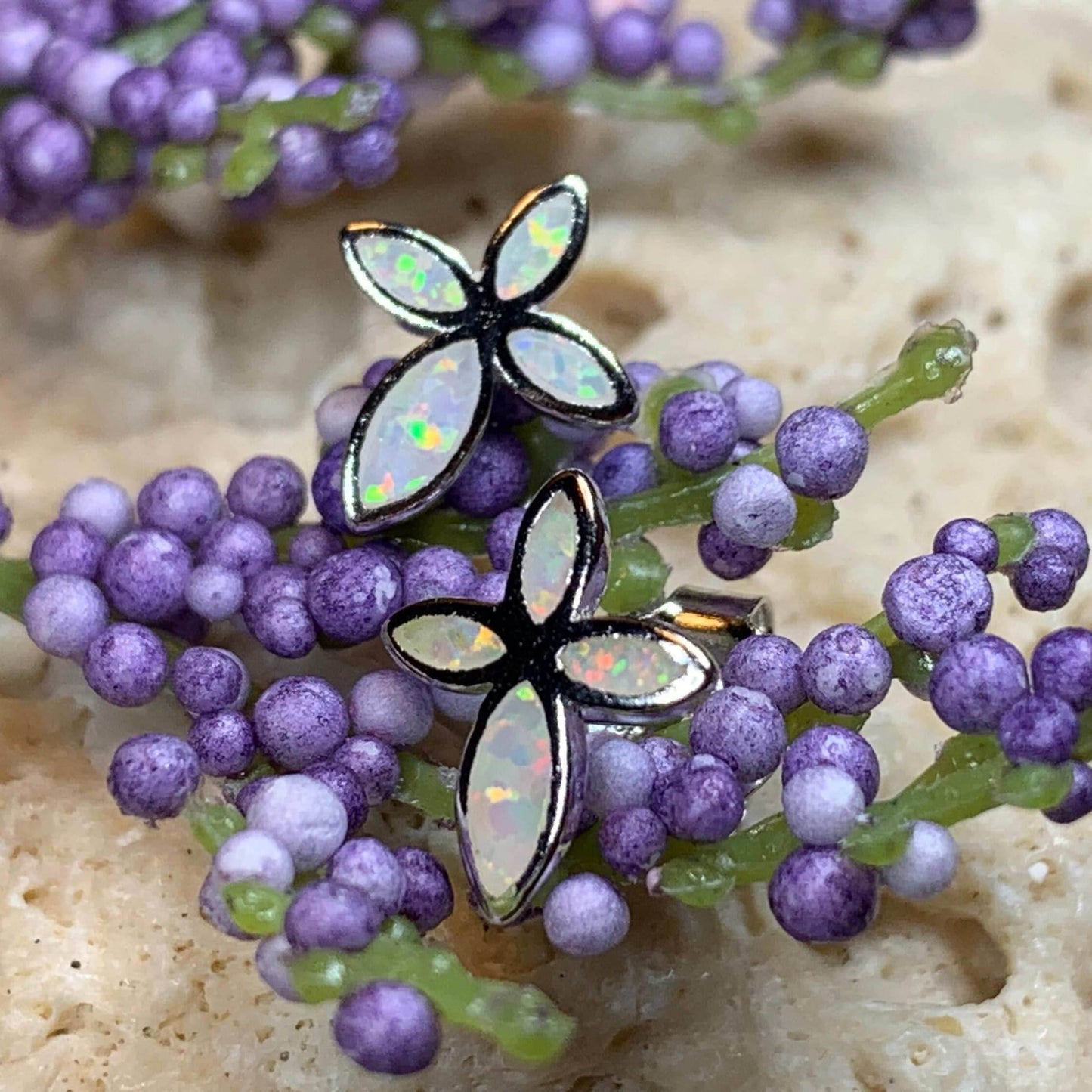 Opal Cross Earrings - 