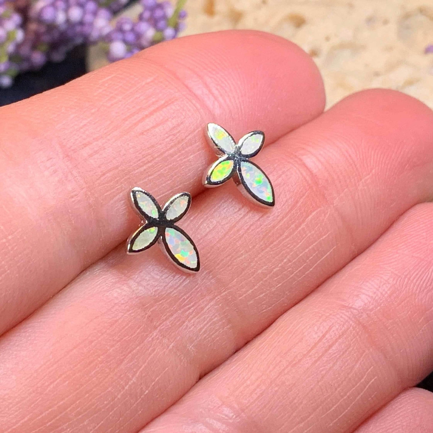 Opal Cross Earrings - 