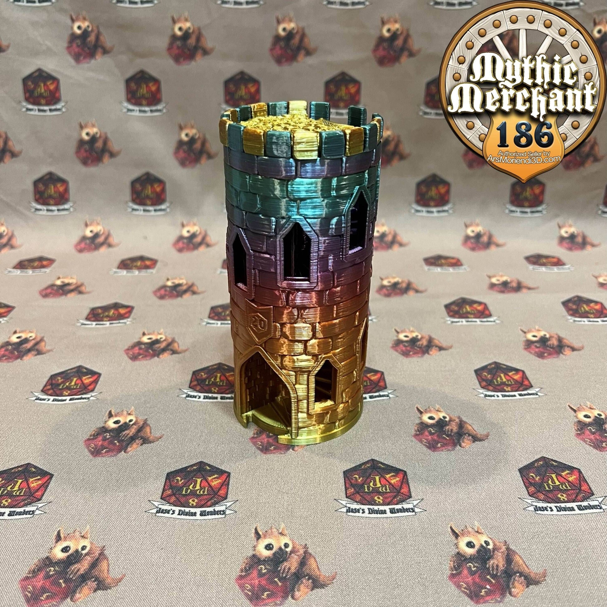 Mythic Mug Dice Tower from Ars Moriendi 3D - Dungeons and Dragons, Pathfinder, TTRPG, Dice Cup/Roller - Black
