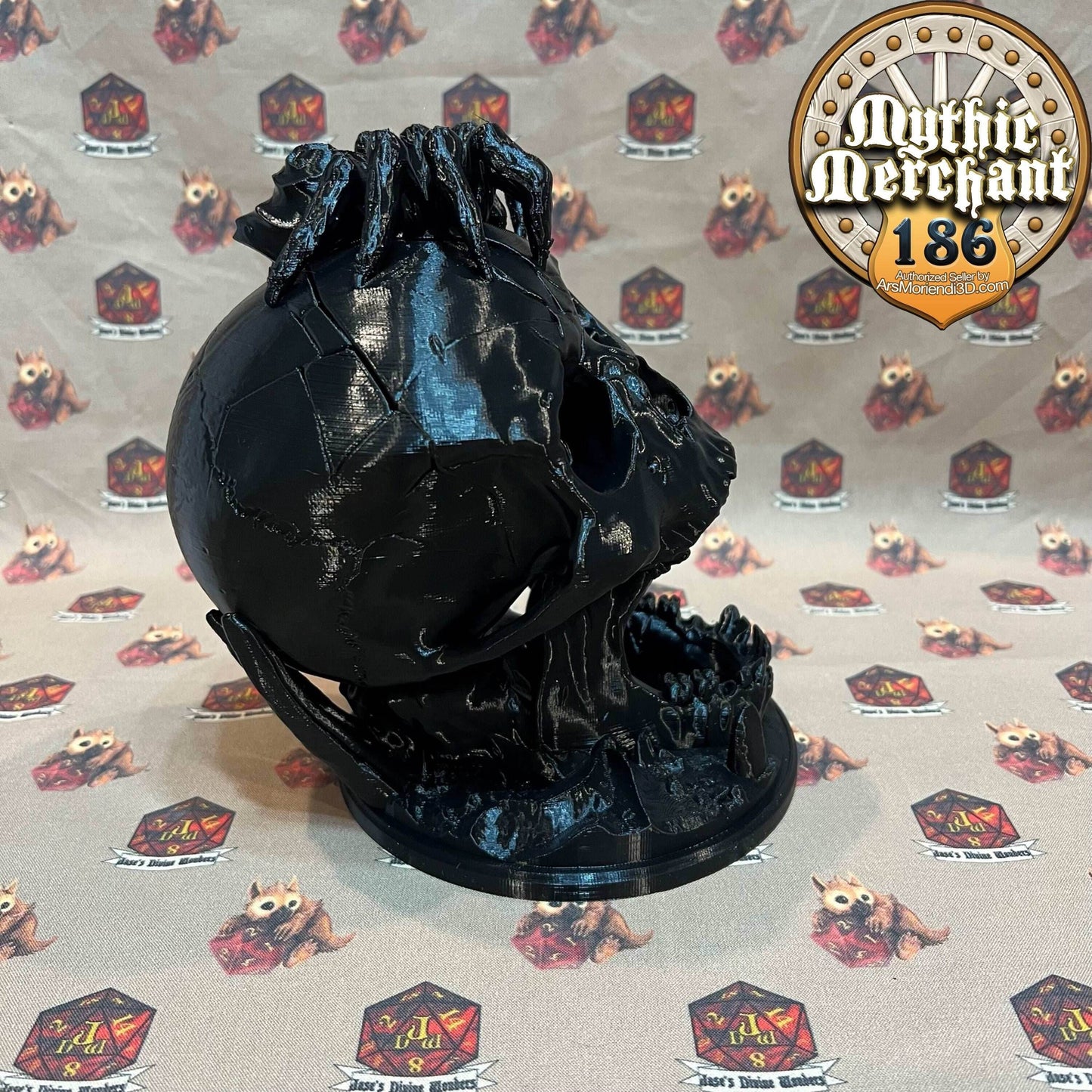 Desert's Kiss Skull Dice Tower from Ars Moriendi 3D - With Spider / Black