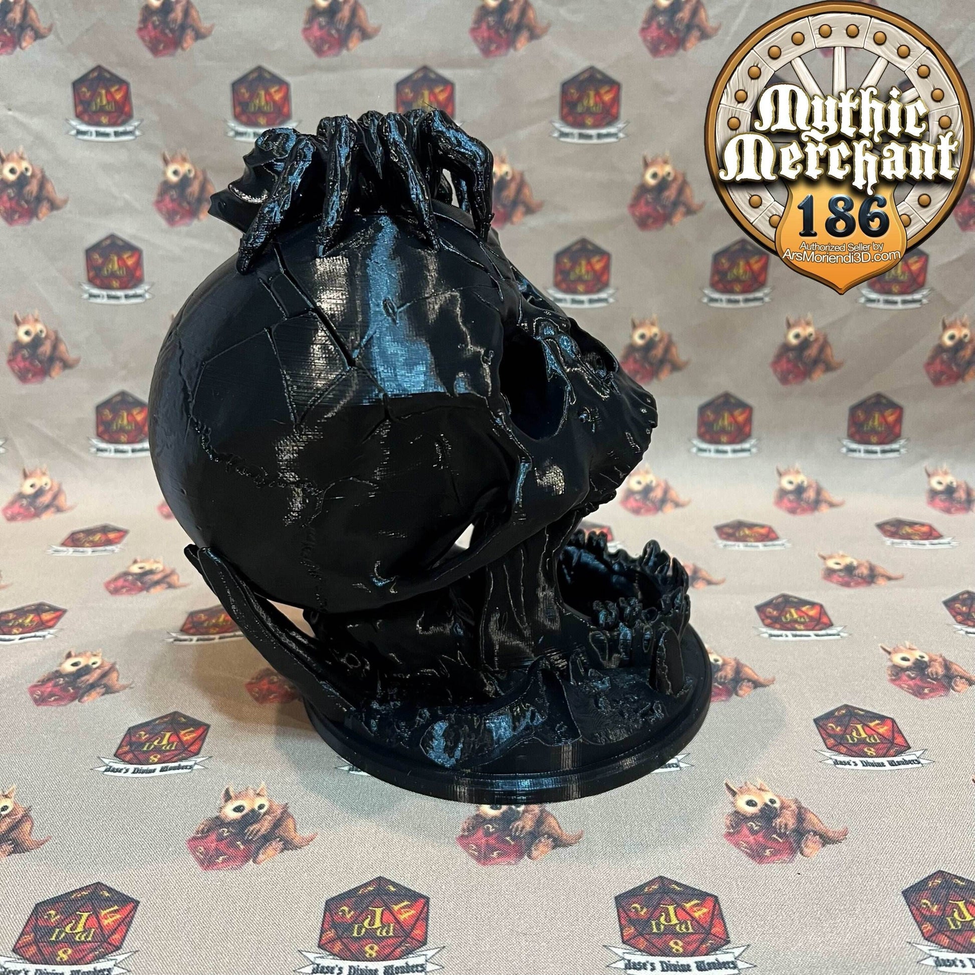Desert's Kiss Skull Dice Tower from Ars Moriendi 3D - With Spider / Black