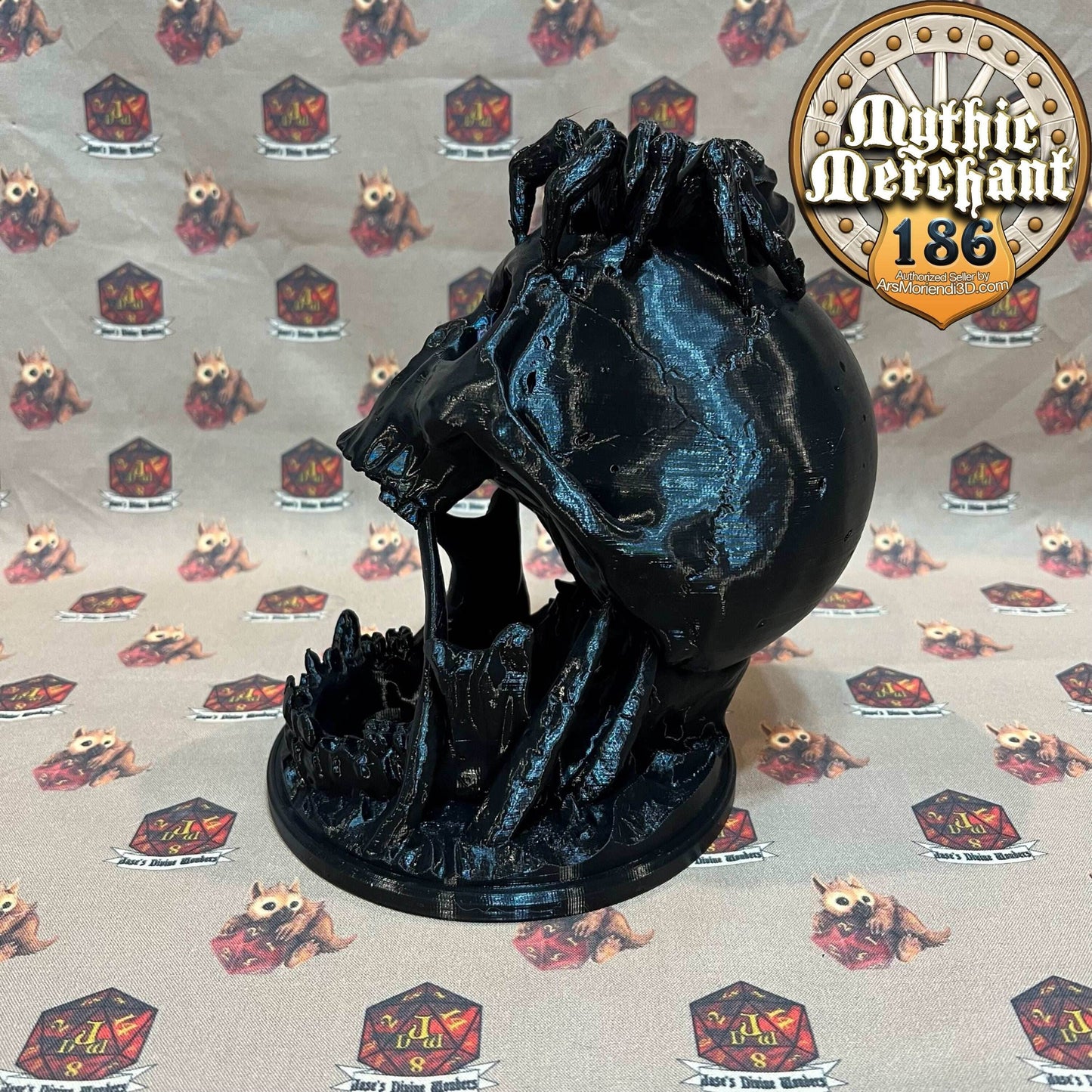 Desert's Kiss Skull Dice Tower from Ars Moriendi 3D - With Spider / Black