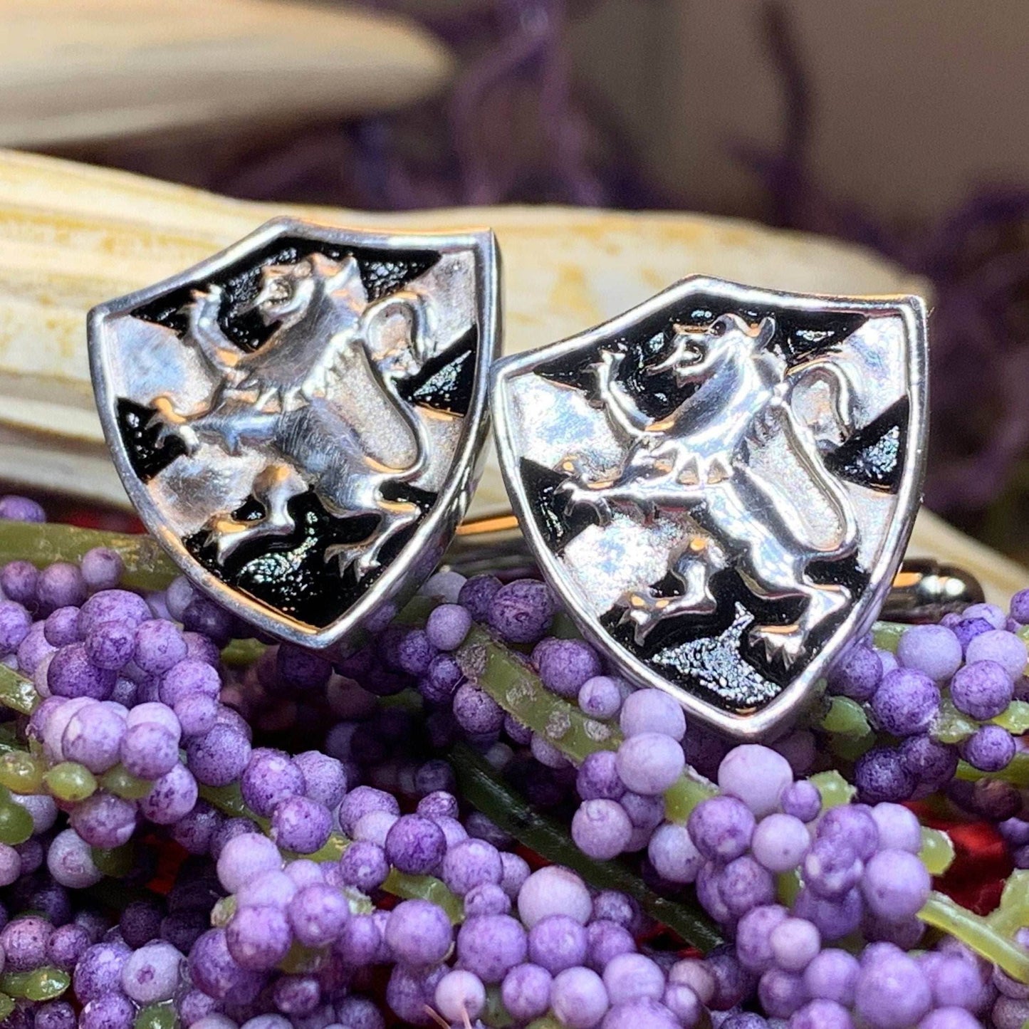 Lion of Scotland Shield Cuff Links - 