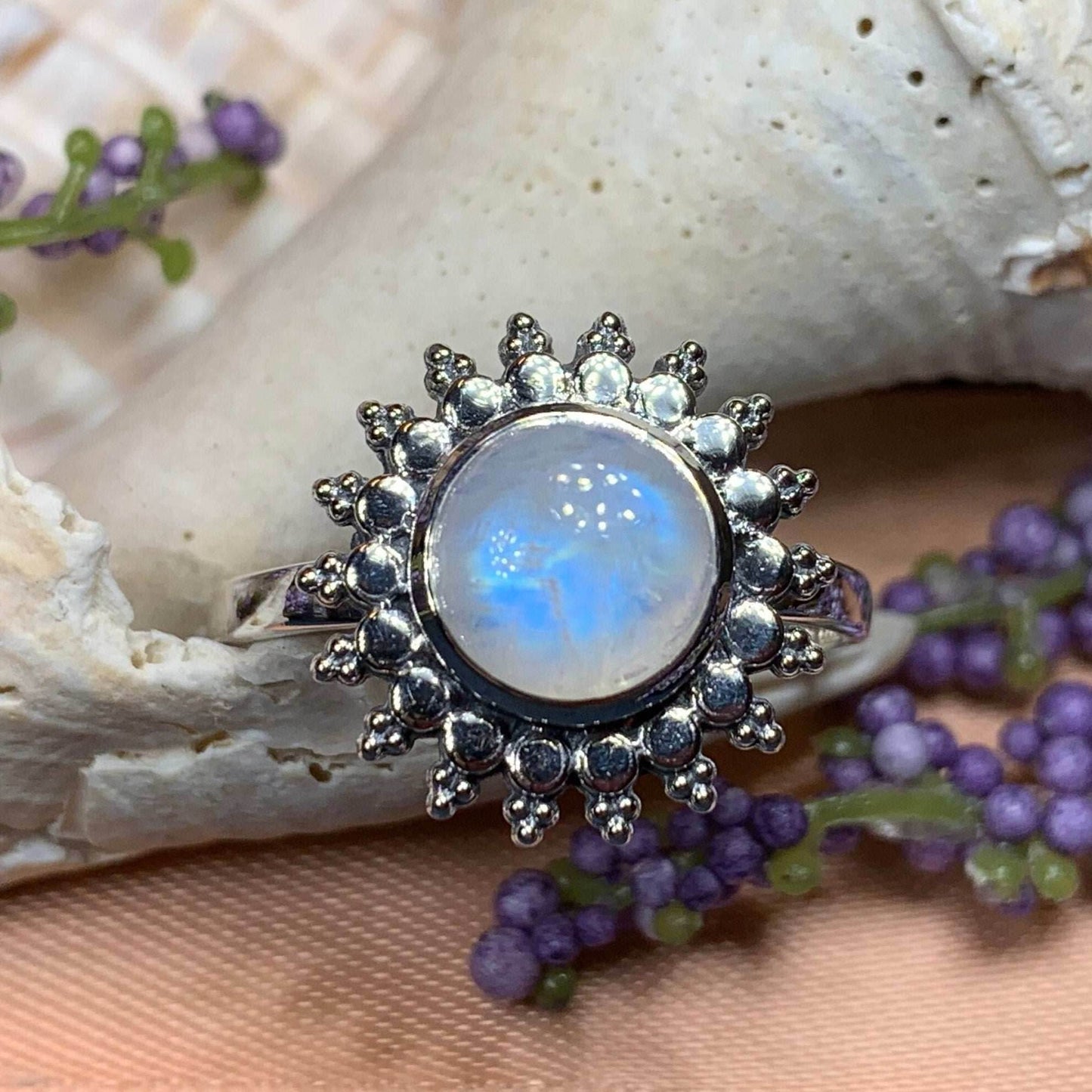 Sunyana Moonstone Sun Ring - 6