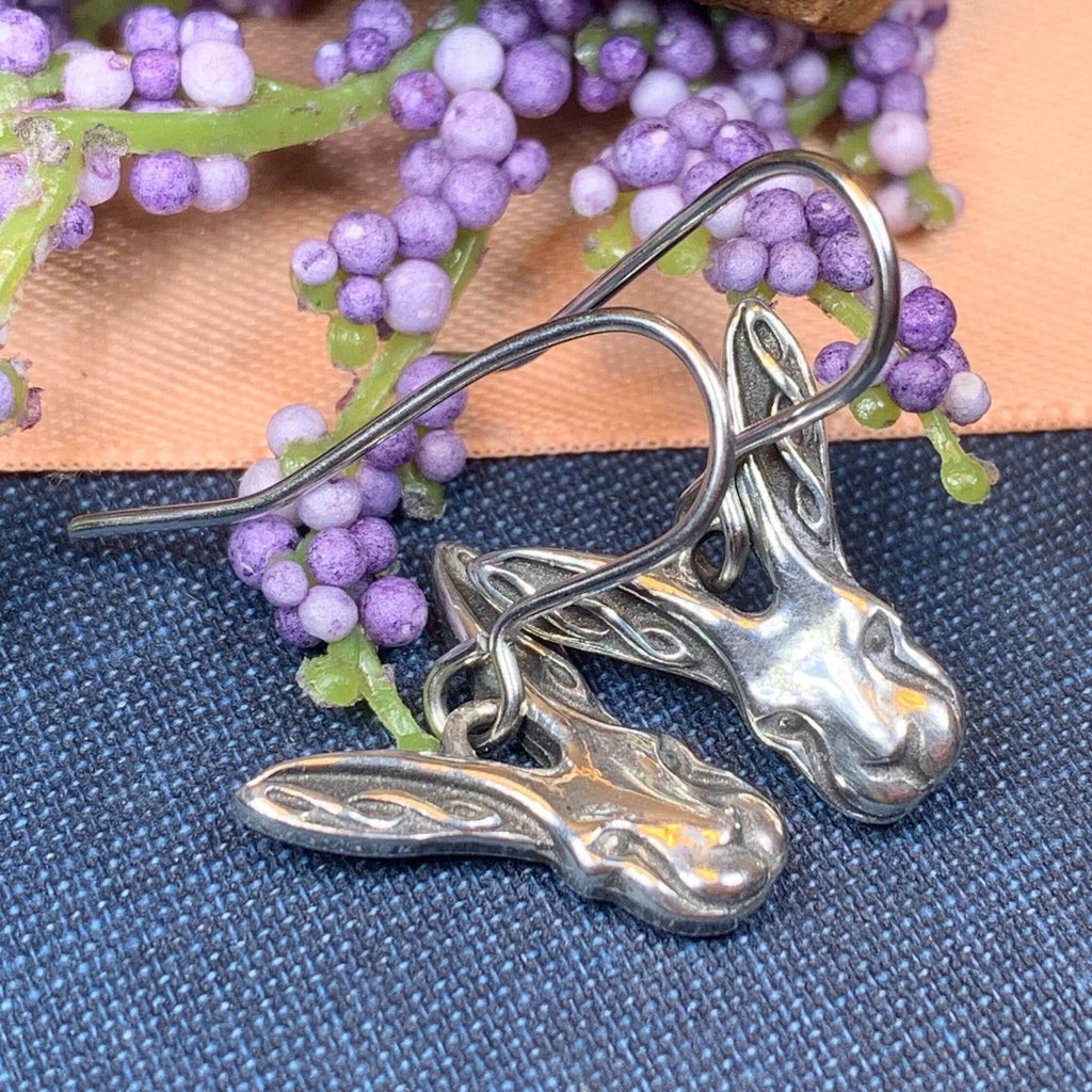 Celtic Rabbit Pewter Earrings - 