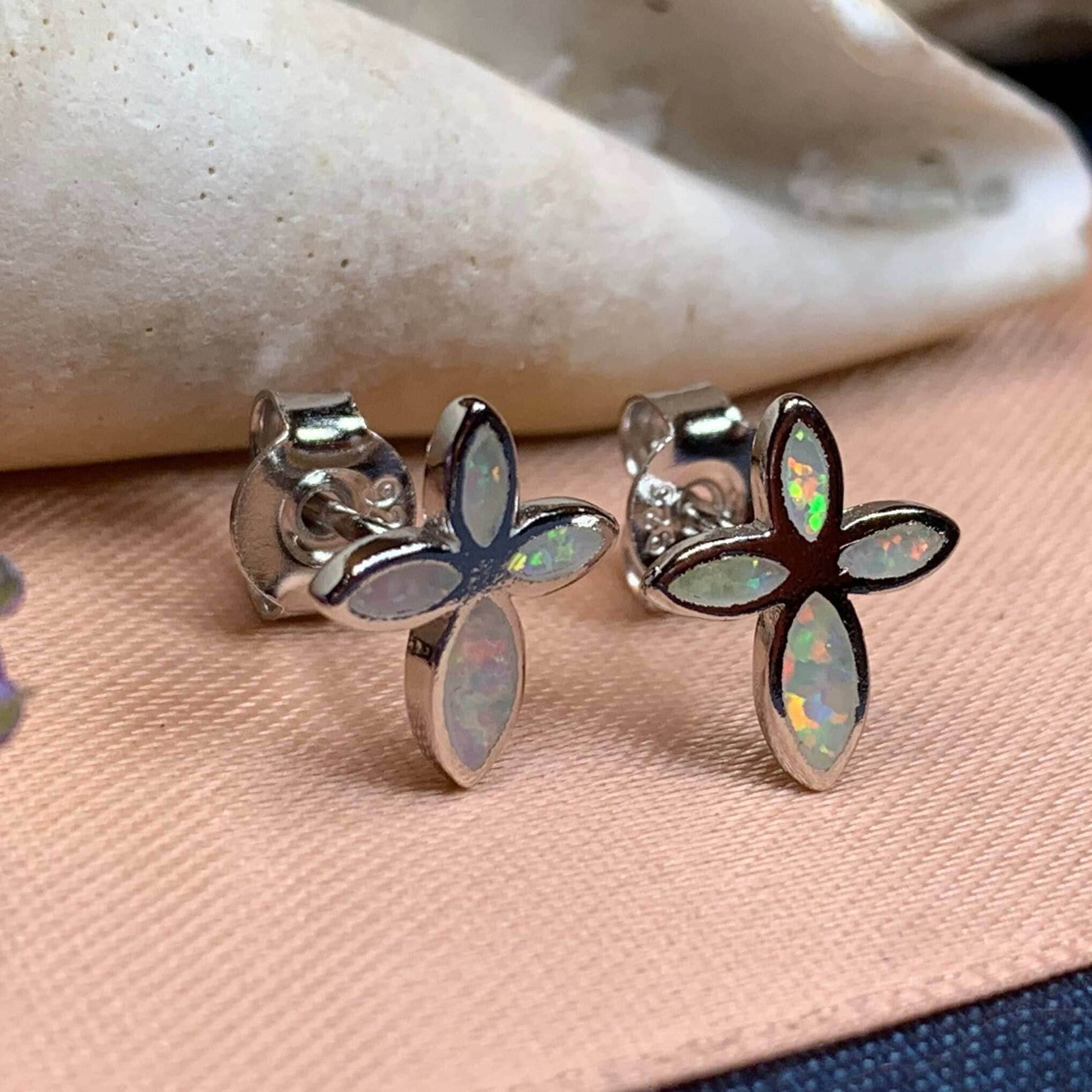Opal Cross Earrings - 