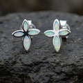 Opal Cross Earrings