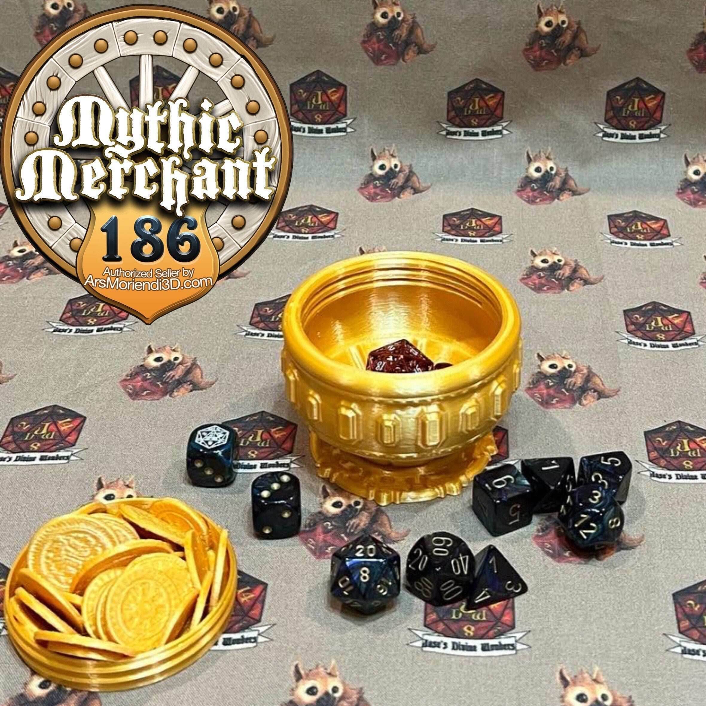 Treasure Dice Case from Ars Moriendi 3D - Dungeons and Dragons, Pathfinder, TTRPG, Dice Cup/Roller - Black