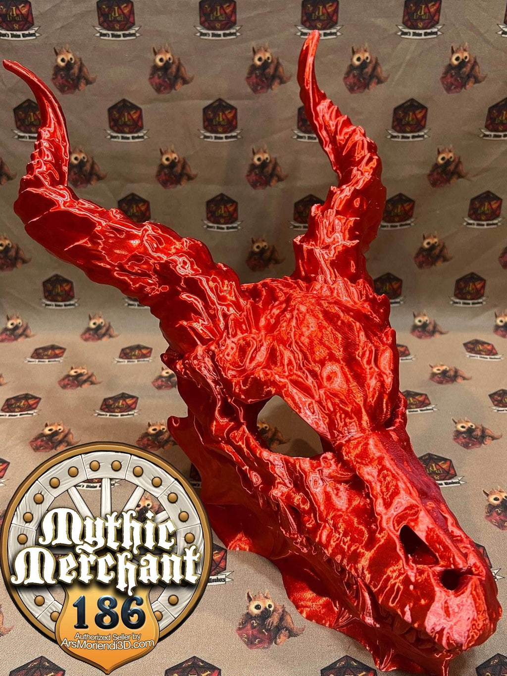 Dragon Skull Dice Tower from Ars Moriendi 3D - With Horn Lids / Black