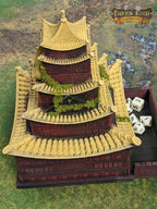 Pagoda Temple - 3D Printed Dice Tower - Fate's End Collection - Channel Serenity & Precision Rolls. - Black / Yes- Include Random Dice Set