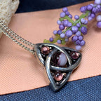 Elven Trinity Knot Necklace - Amethyst
