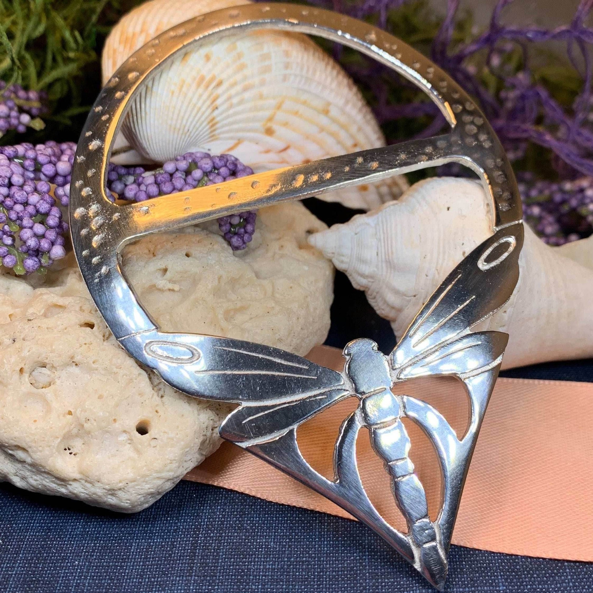 Pond Dancer Dragonfly Scarf Ring - 