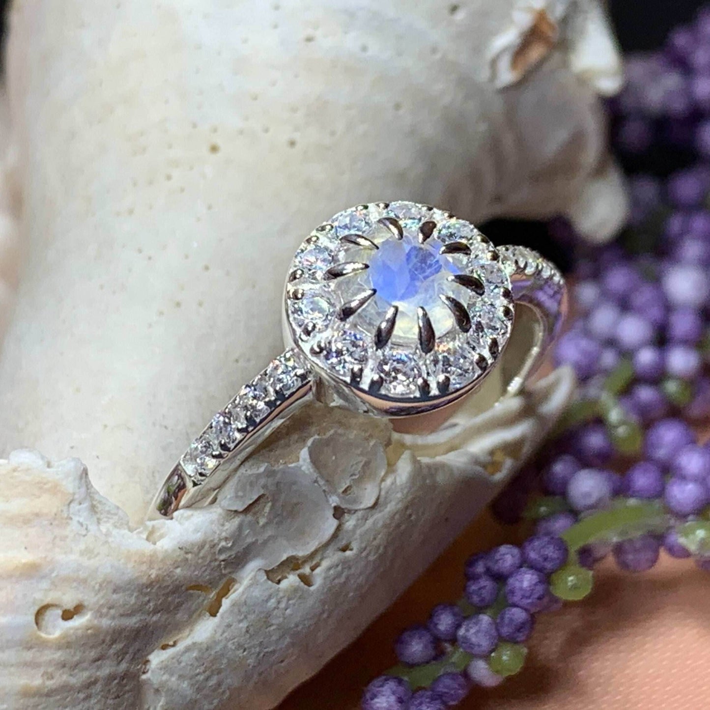 Vera Moonstone Solitaire Ring - 5