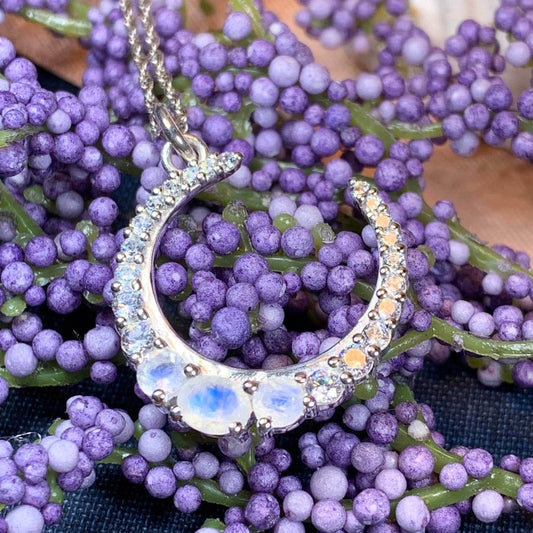 Moonstone Crescent Moon Necklace - 18