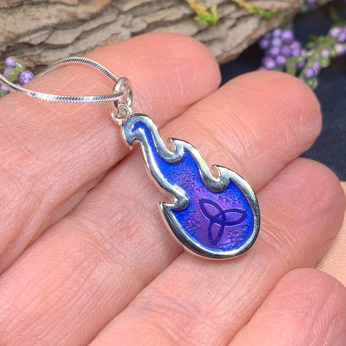 Mystical Celtic Flame Necklace - 18 / Blue