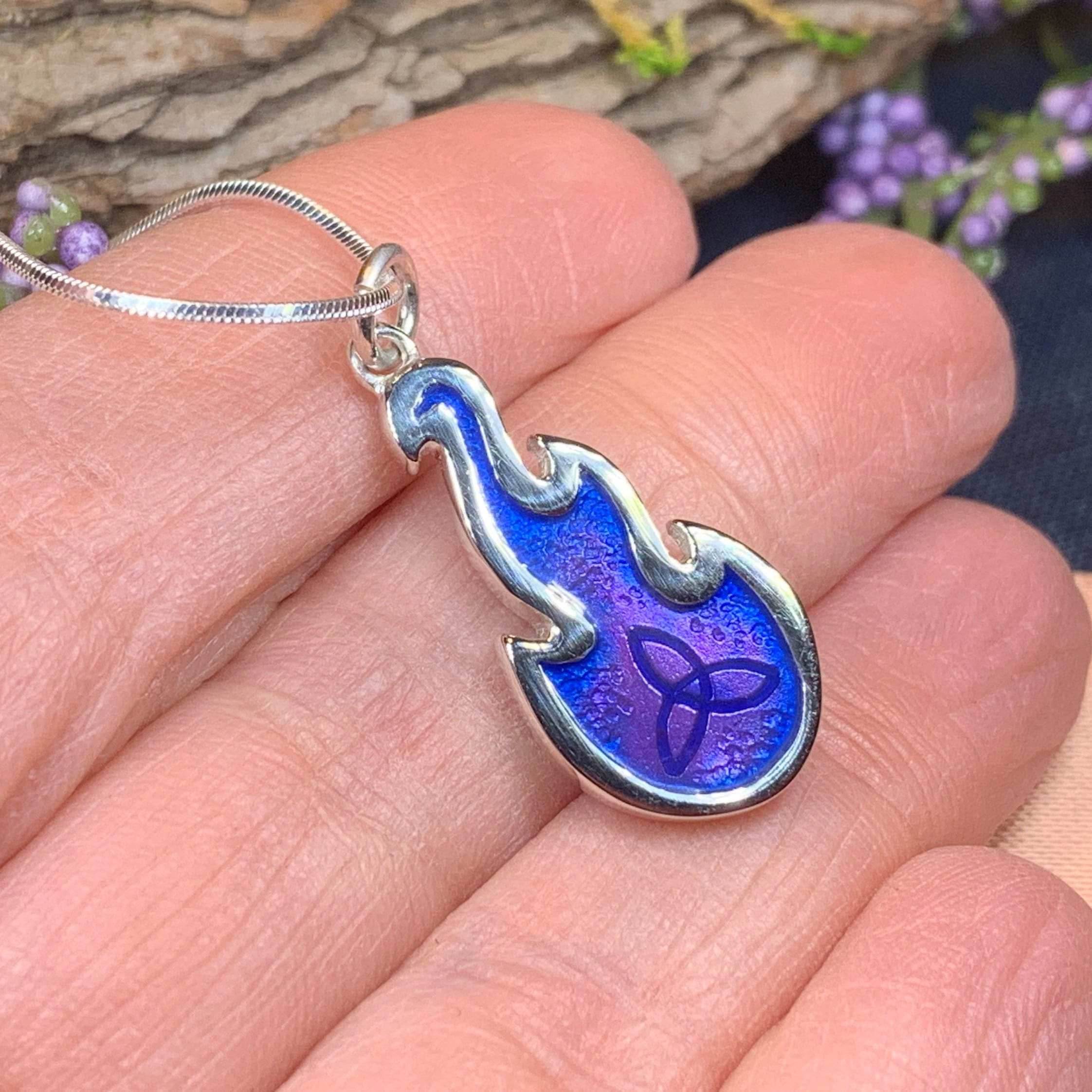 Mystical Celtic Flame Necklace - 18 / Blue