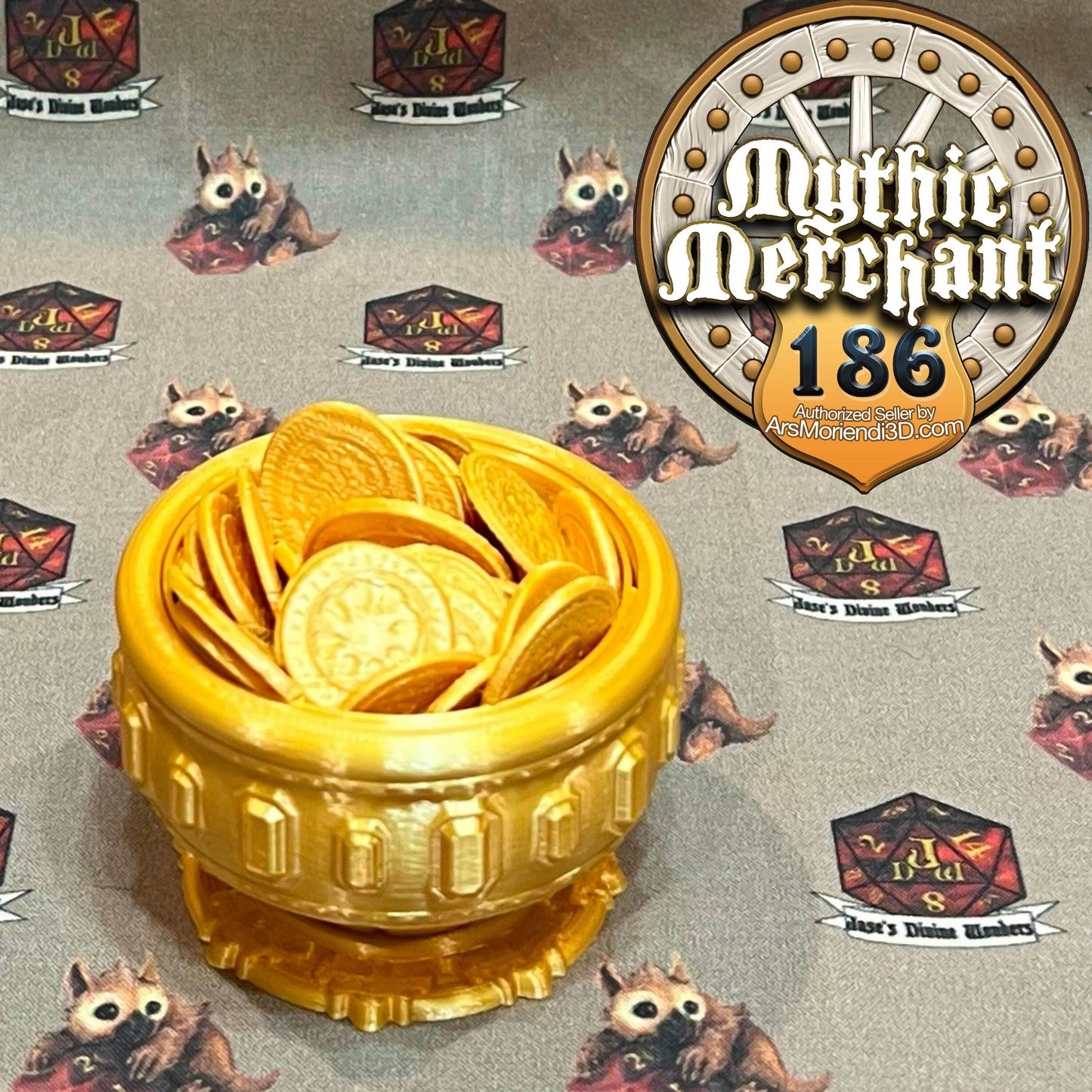 Treasure Dice Case from Ars Moriendi 3D - Dungeons and Dragons, Pathfinder, TTRPG, Dice Cup/Roller - Black