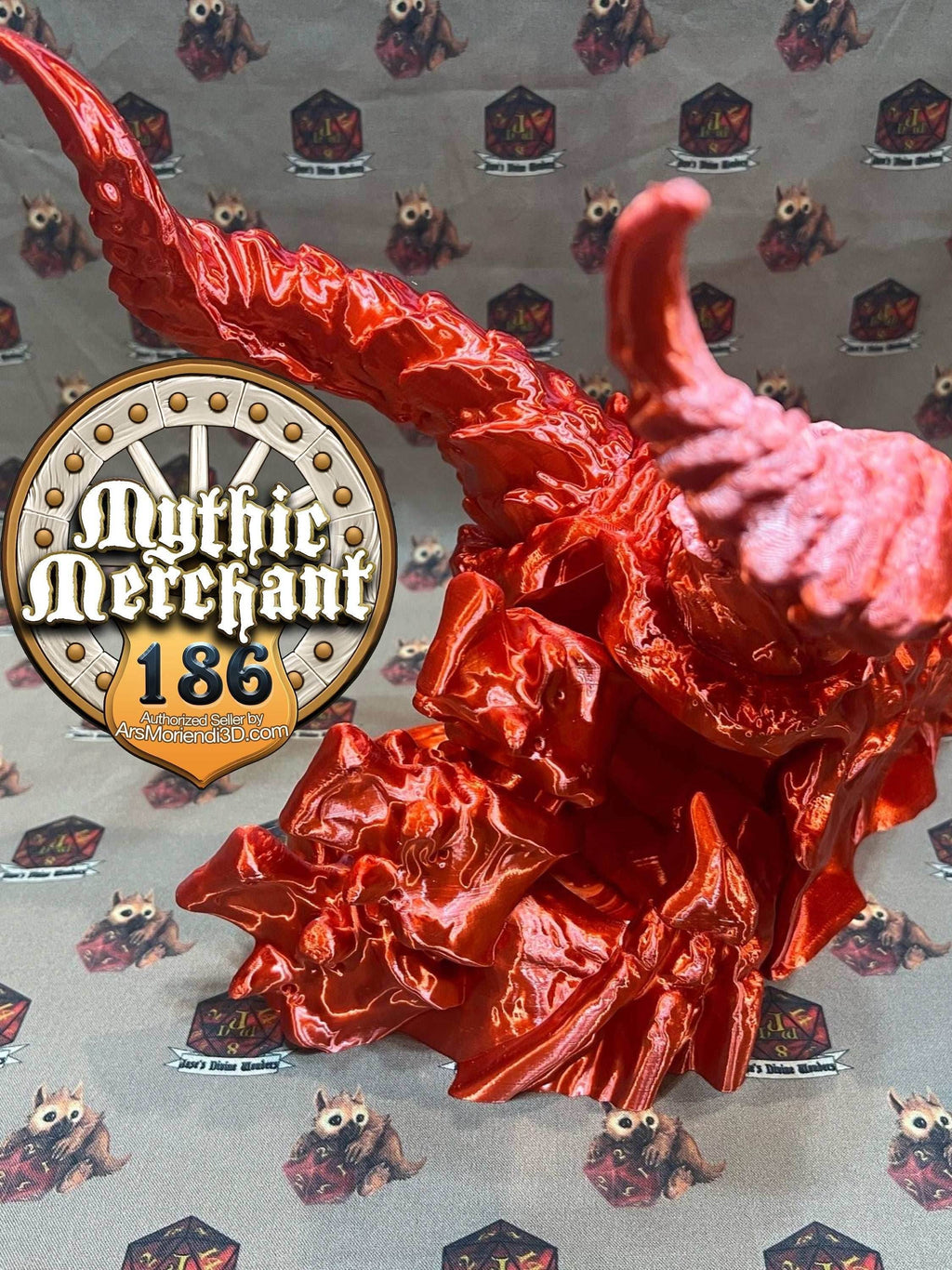 Dragon Skull Dice Tower from Ars Moriendi 3D - With Horn Lids / Black