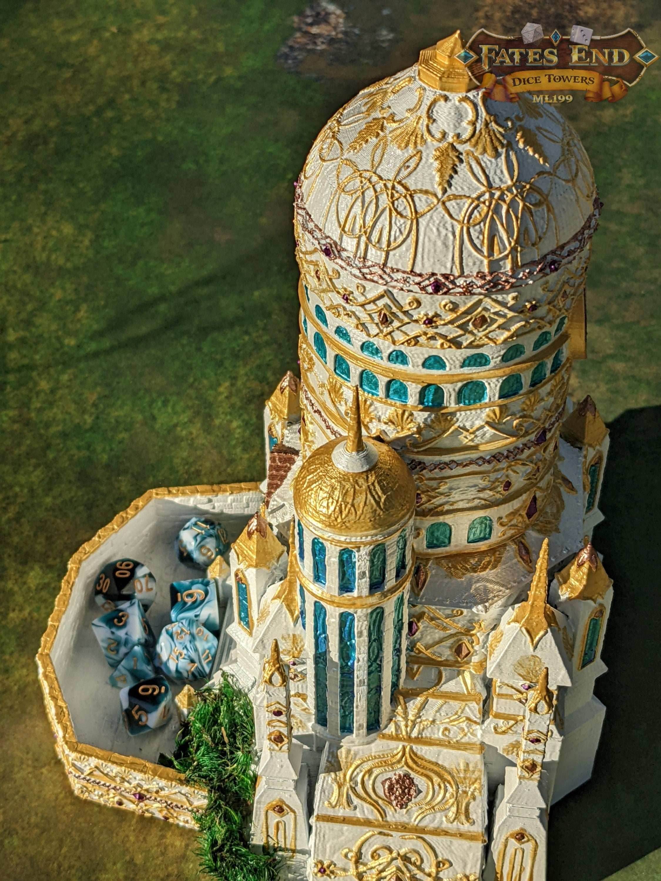 Eladrin Dice Tower - Fate's End Collection - Channel Feywild Grace and Seasonal Mystique with Each Roll. - Black / Yes- Include Random Dice Set