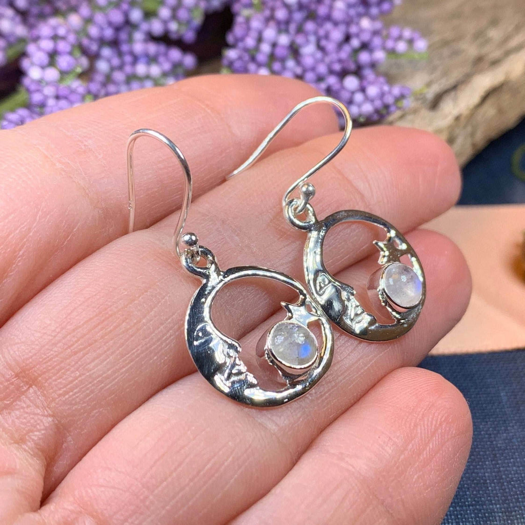 Serenade Crescent Moon Earrings - Moonstone