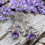 Jayden Trinity Knot Earrings - Amethyst