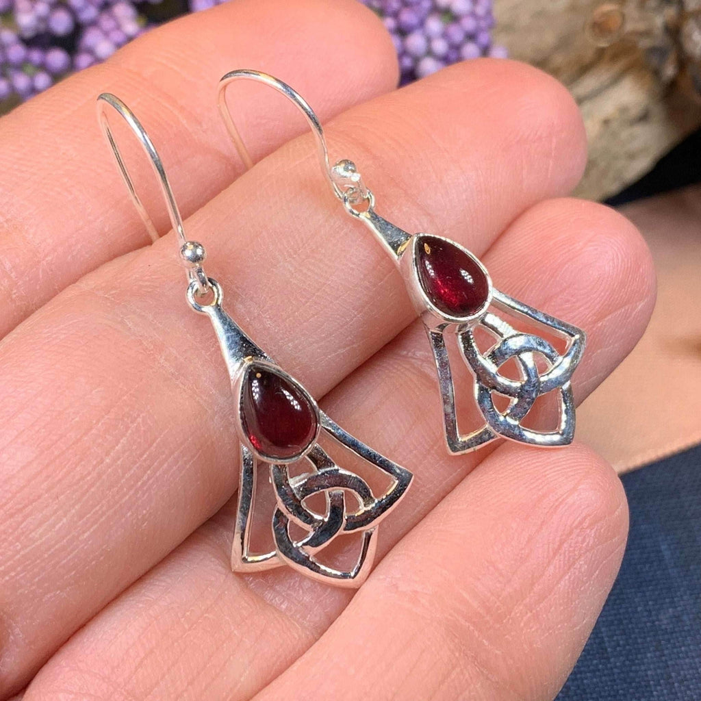 Ella Celtic Knot Earrings - Carnelian