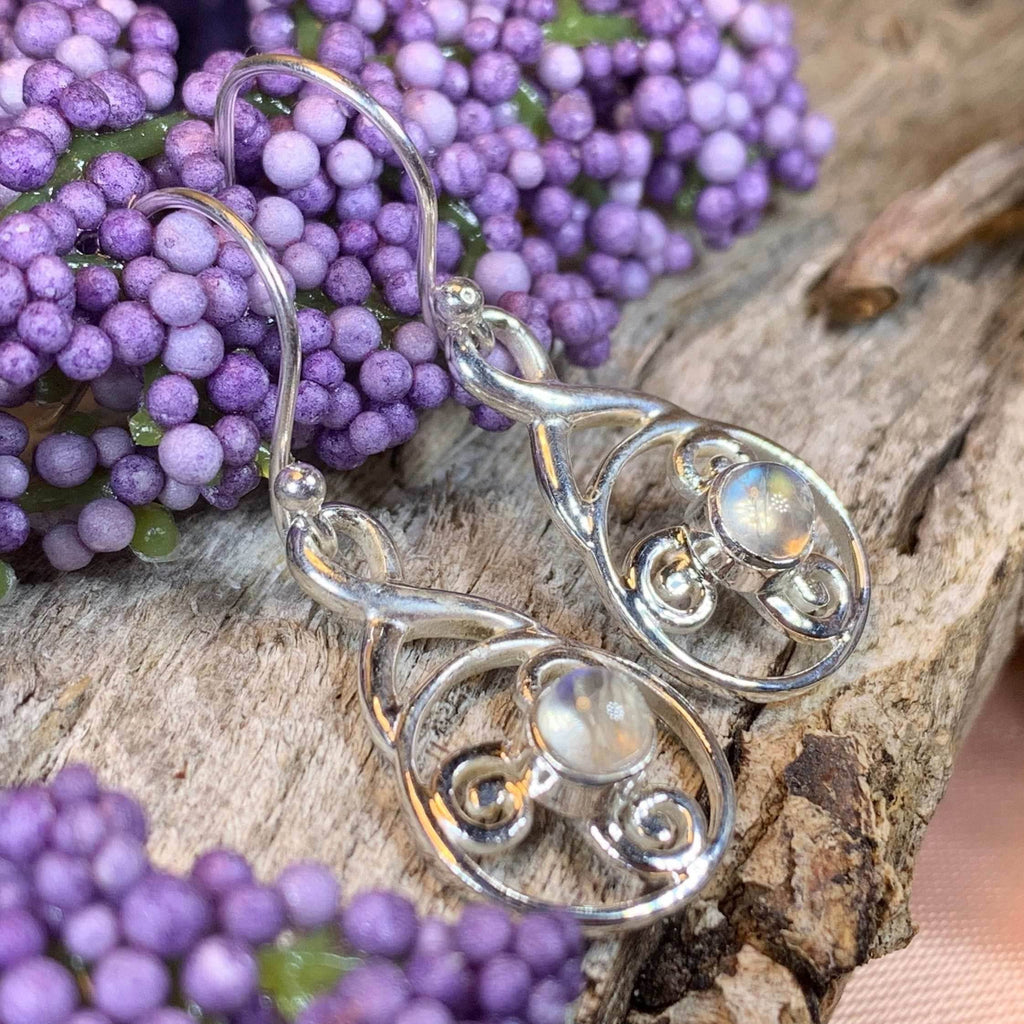 Moira Celtic Spiral Earrings - Amethyst