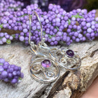 Moira Celtic Spiral Earrings - Amethyst