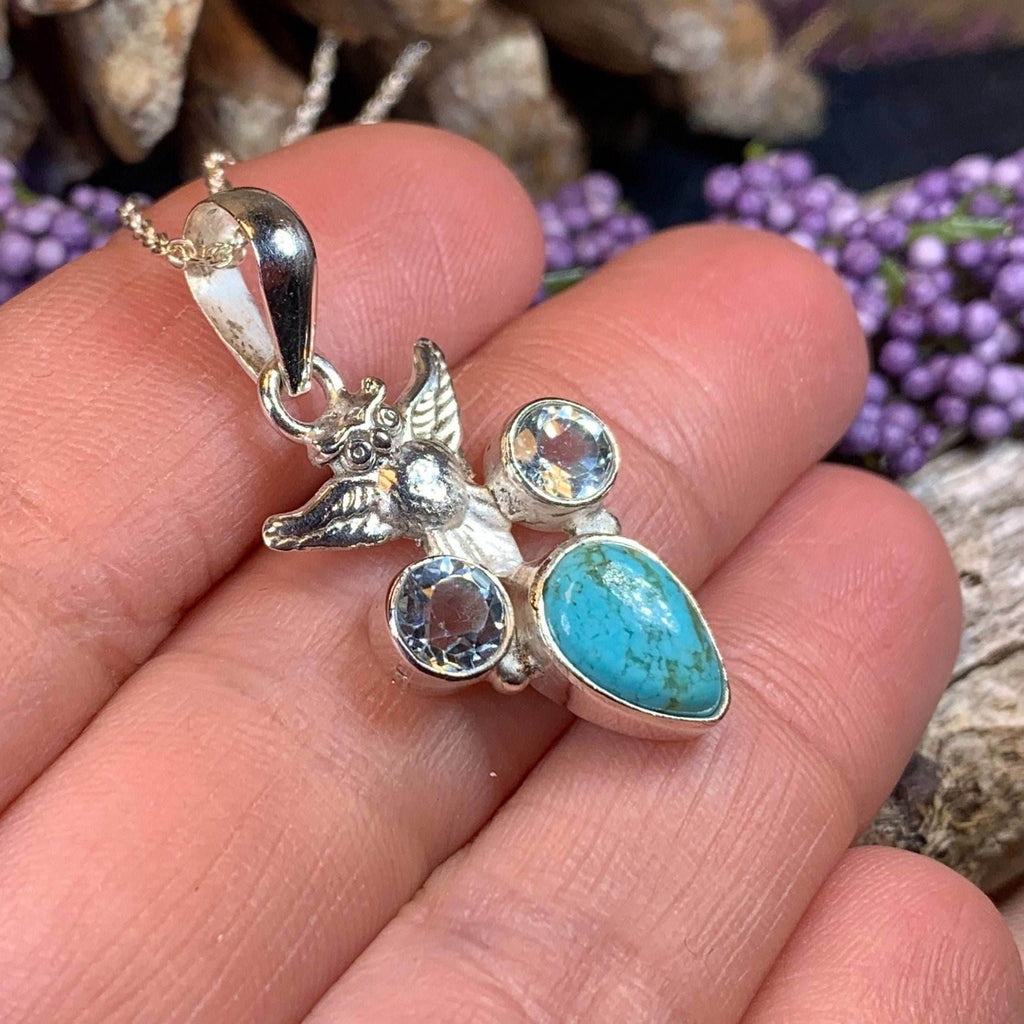 Blue Sky Owl Necklace - 18