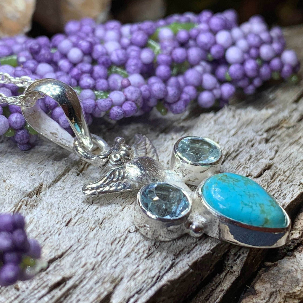 Blue Sky Owl Necklace - 18