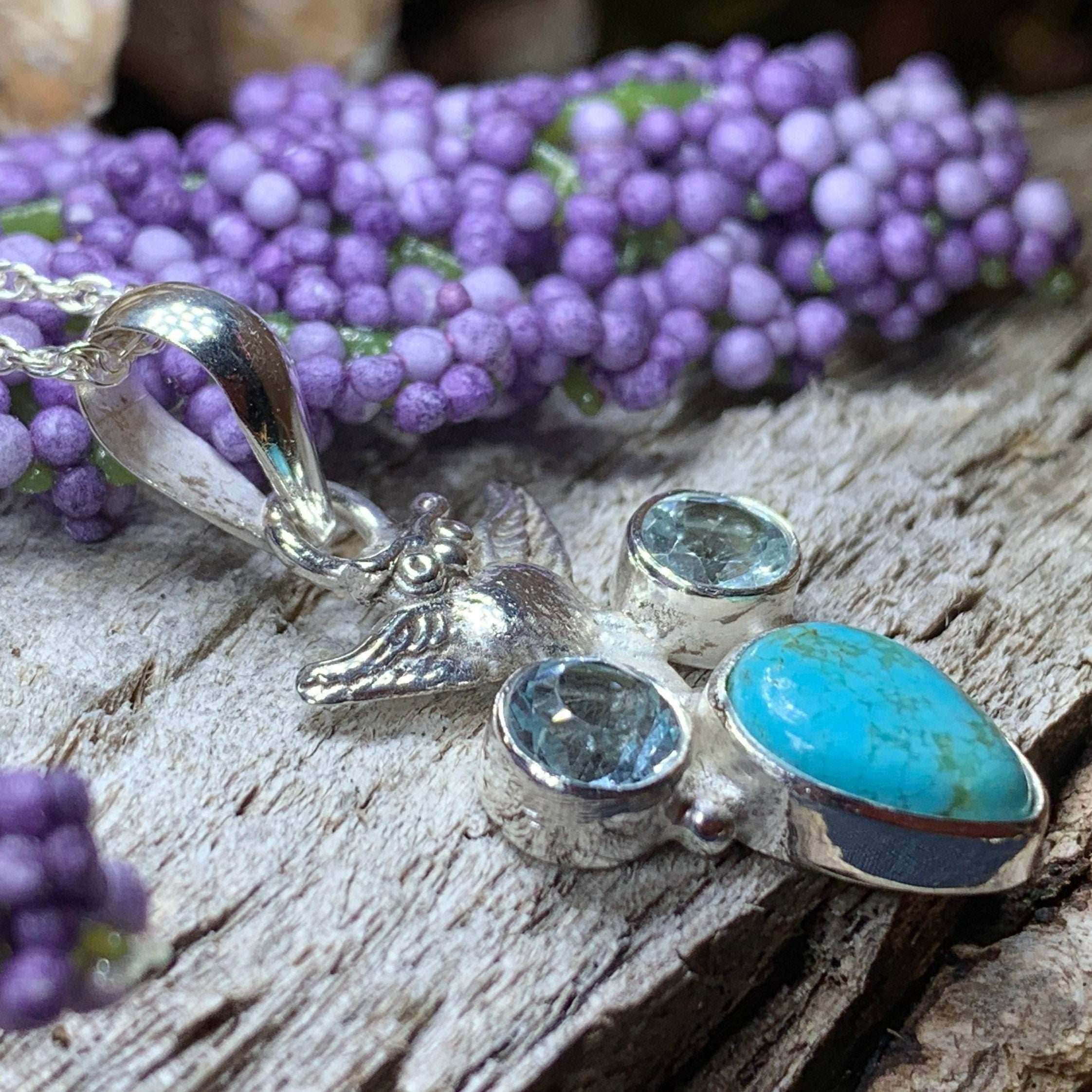 Blue Sky Owl Necklace - 18