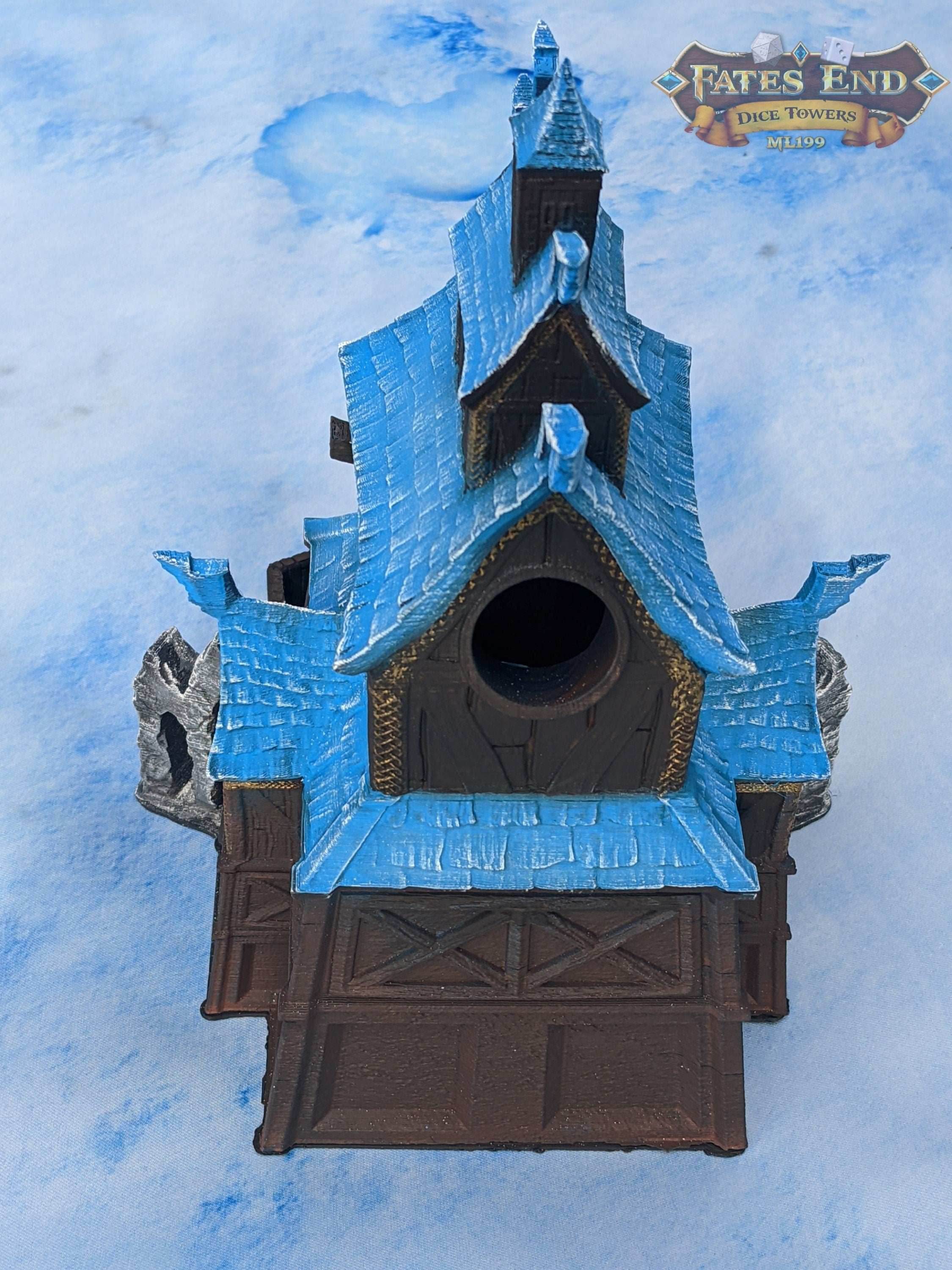 Valkyrie - Viking 3D Printed Dice Tower - Fate's End Collection - Unleash Valhalla's Spirit with Every Roll. - Black