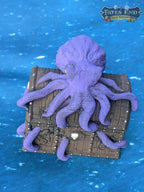 Davy Jones Locker 3D Printed Octopus Dice Jail | Pirate Dice Vault | D20 Box | Player Gift -Buried in the Sunken Depths of Legendary Lore! - Black / Yes- Include Random Dice Set