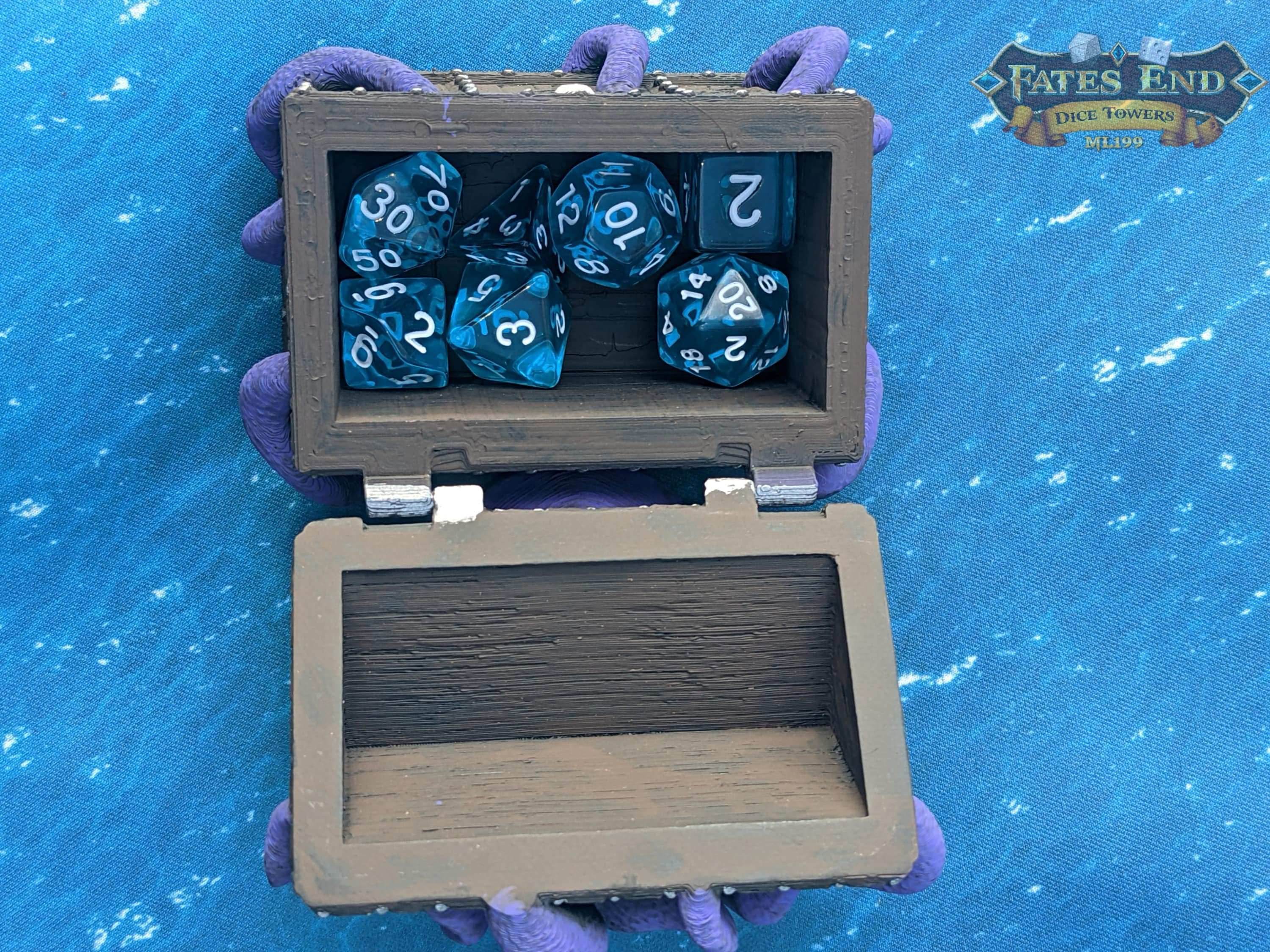 Davy Jones Locker 3D Printed Octopus Dice Jail | Pirate Dice Vault | D20 Box | Player Gift -Buried in the Sunken Depths of Legendary Lore! - Black / Yes- Include Random Dice Set