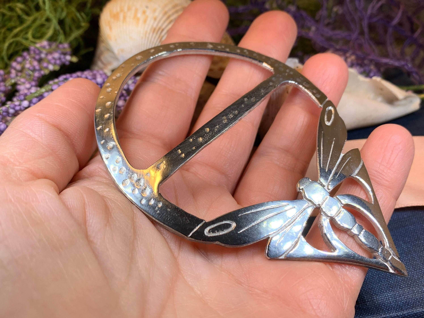 Pond Dancer Dragonfly Scarf Ring - 