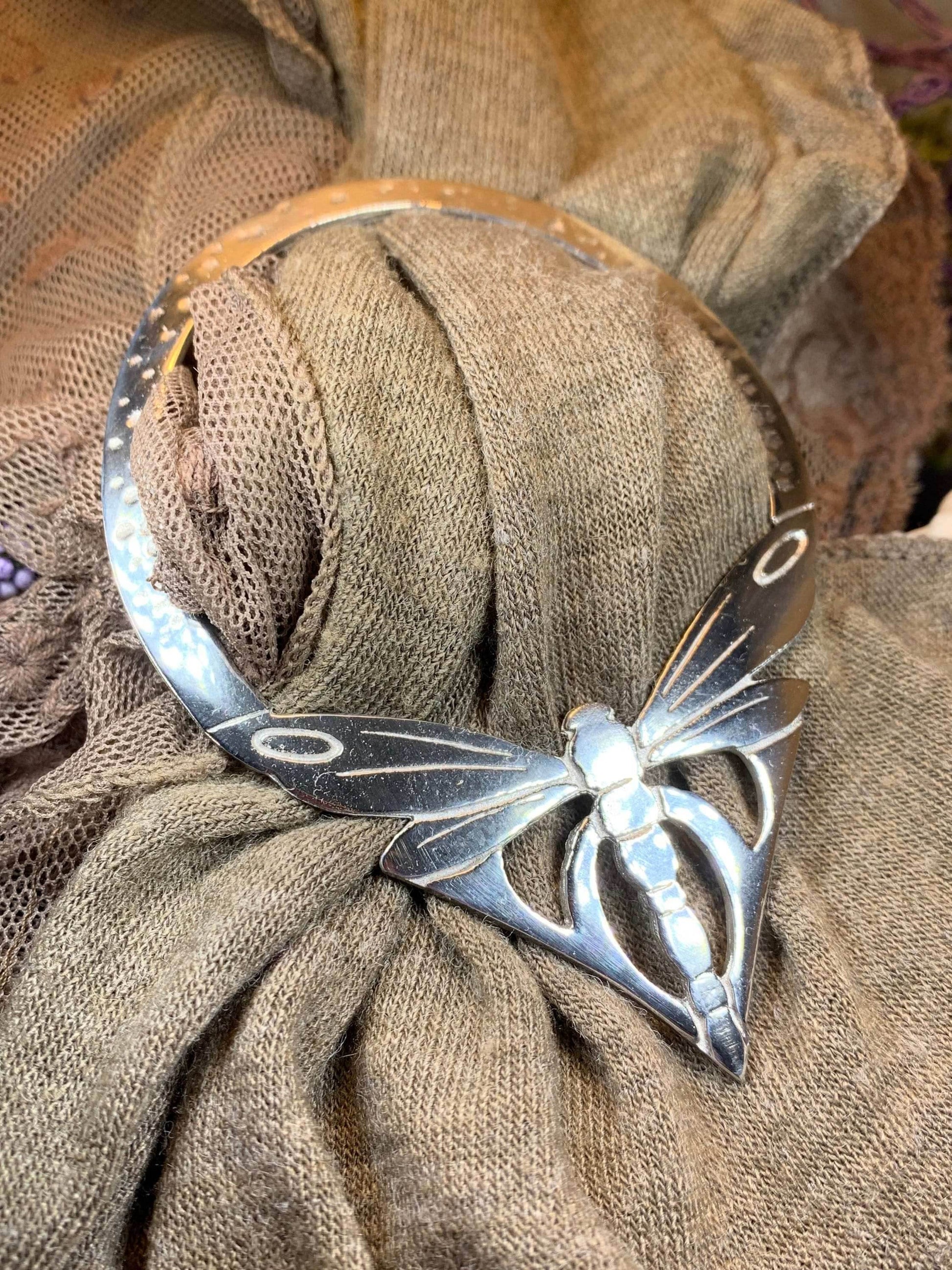 Pond Dancer Dragonfly Scarf Ring - 