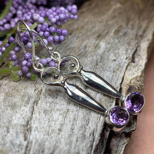 Sky Goddess Earrings - Amethyst Oval
