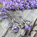 Jayden Trinity Knot Earrings - Amethyst