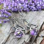 Jayden Trinity Knot Earrings - Amethyst