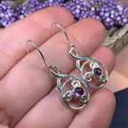 Moira Celtic Spiral Earrings - Amethyst