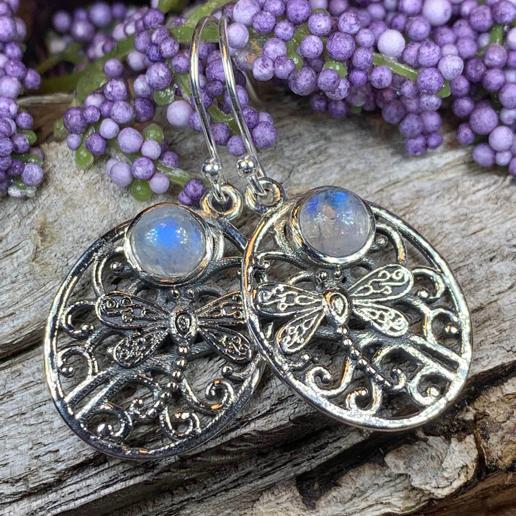 Forest Glen Dragonfly Earrings - Chalcedony
