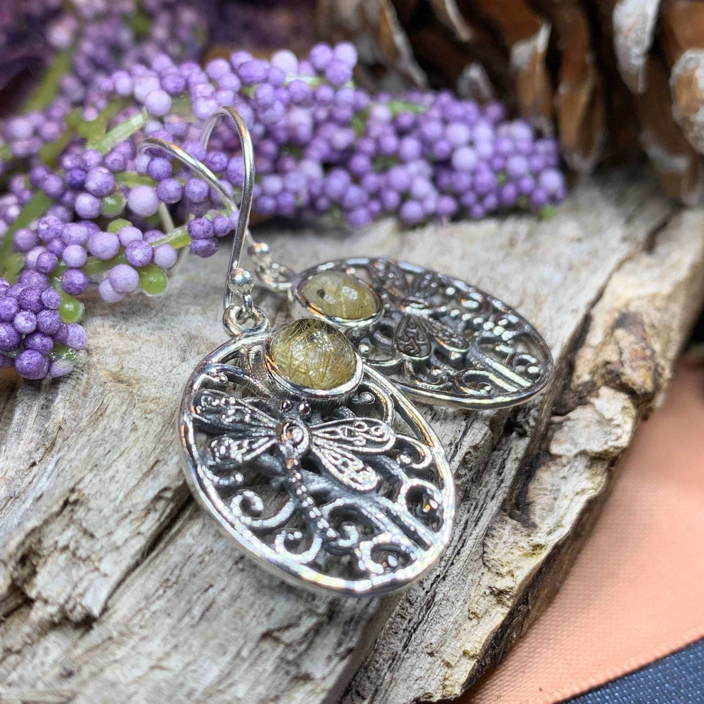 Forest Glen Dragonfly Earrings - Chalcedony