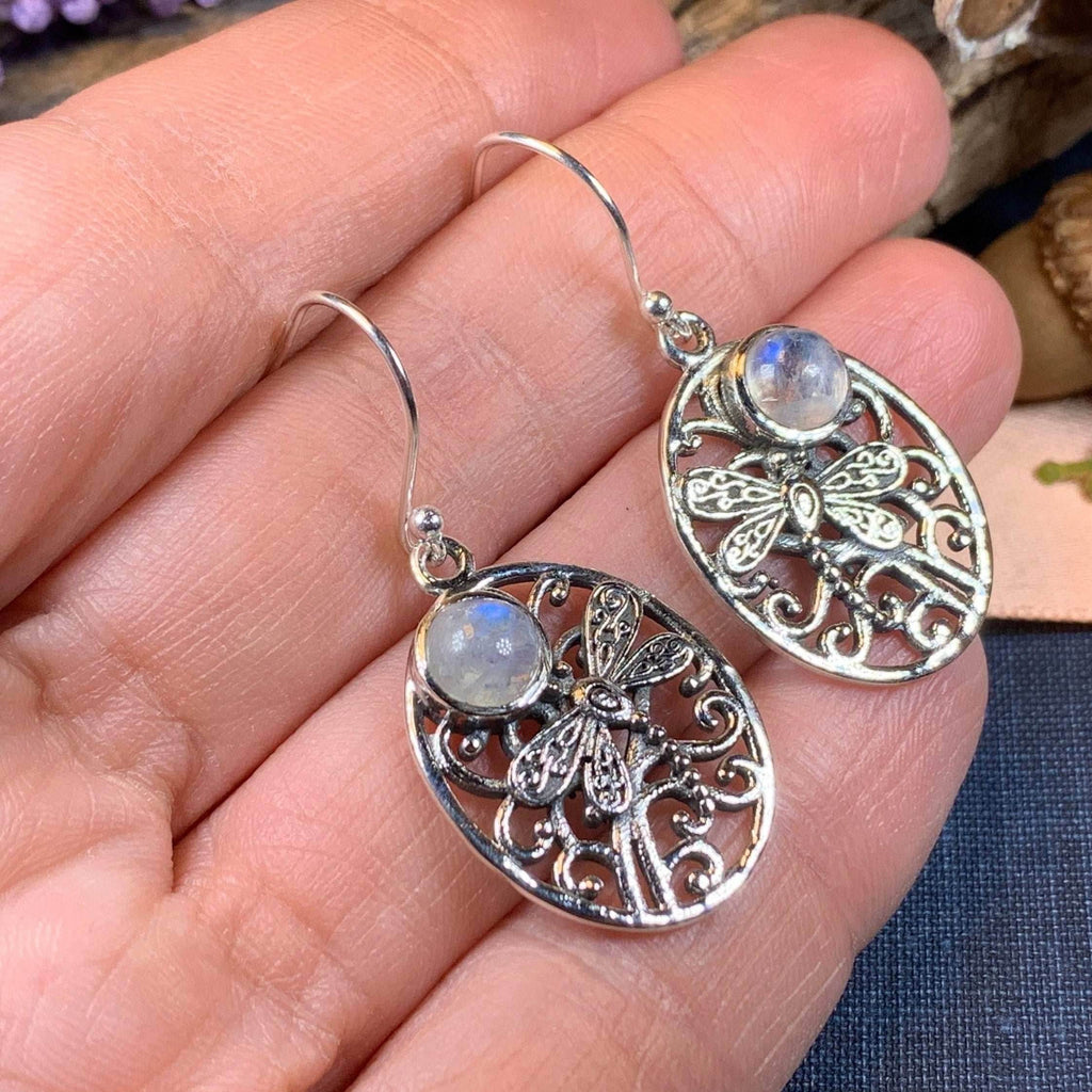 Forest Glen Dragonfly Earrings - Chalcedony
