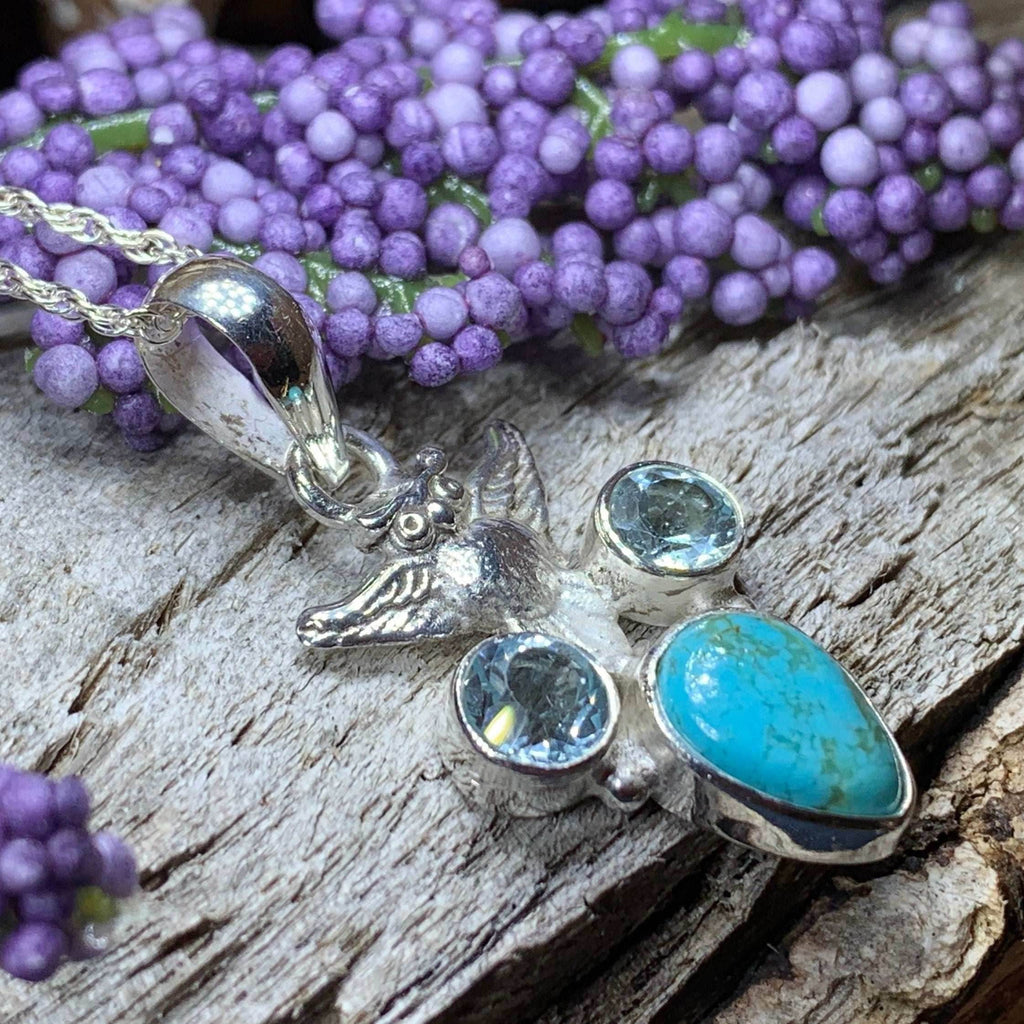 Blue Sky Owl Necklace - 18